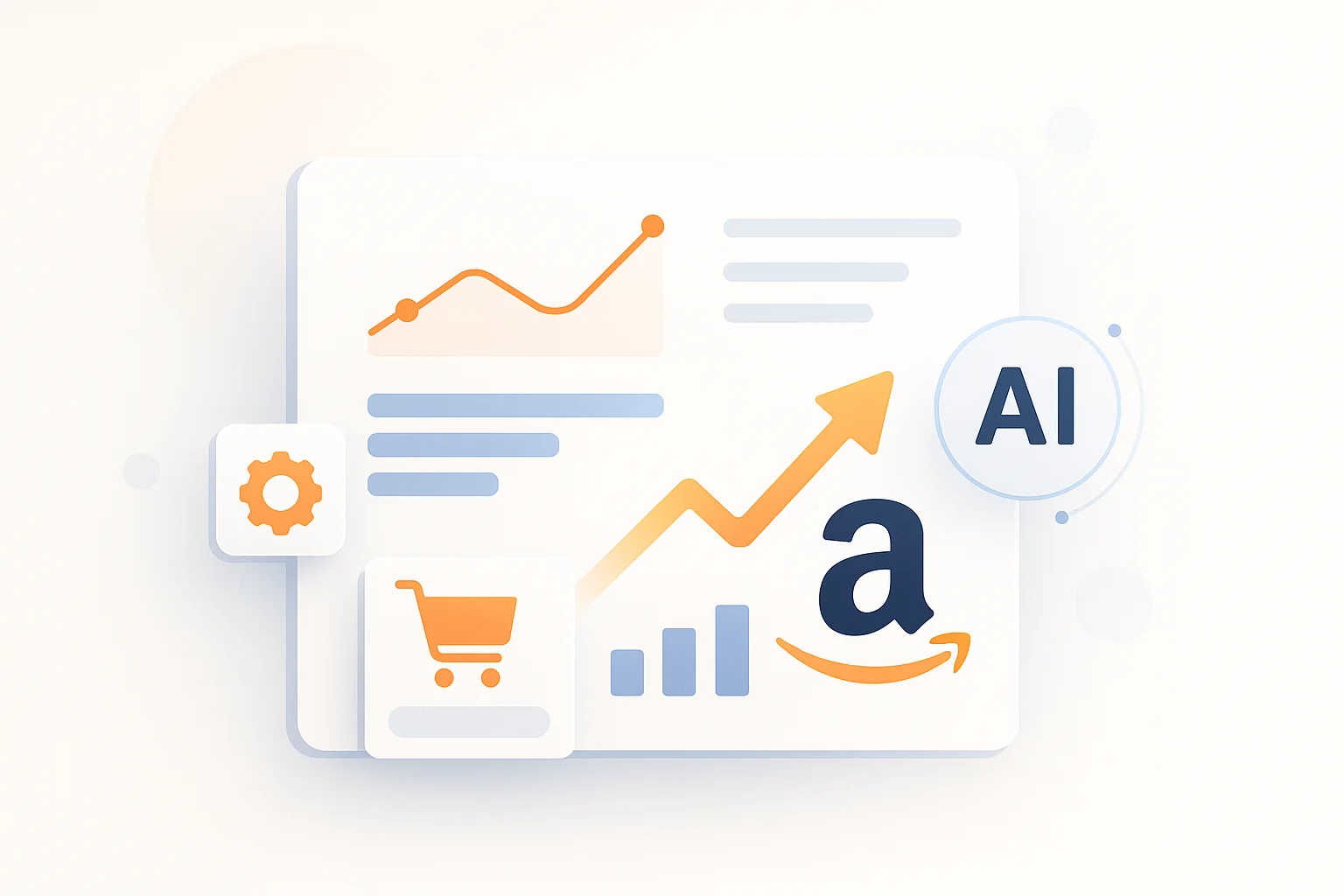 Amazon PPC Dashboard auf einem modernen Laptop mit digitalen Marketingdaten im Hintergrund
